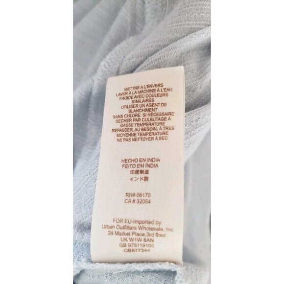 FREE PEOPLE SAHELI EMBROIDERED MESH FLORAL GLACIER ICE BLOUSE  TOP SIZE  MEDIUM - Picture 8 of 9